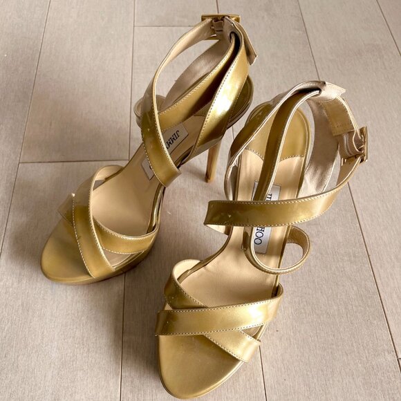 Jimmy Choo Iridescent Olive Heels - Picture 8 of 8